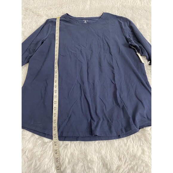 Amazon Essentials T-Shirt Top Women's Classic Fit Long Sleeve Navy Blue Size XL - Picture 7 of 10